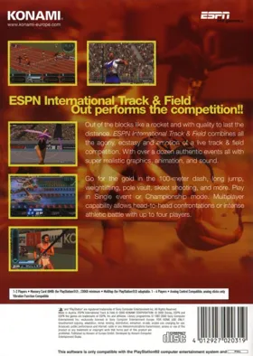 ESPN International Track & Field box cover back